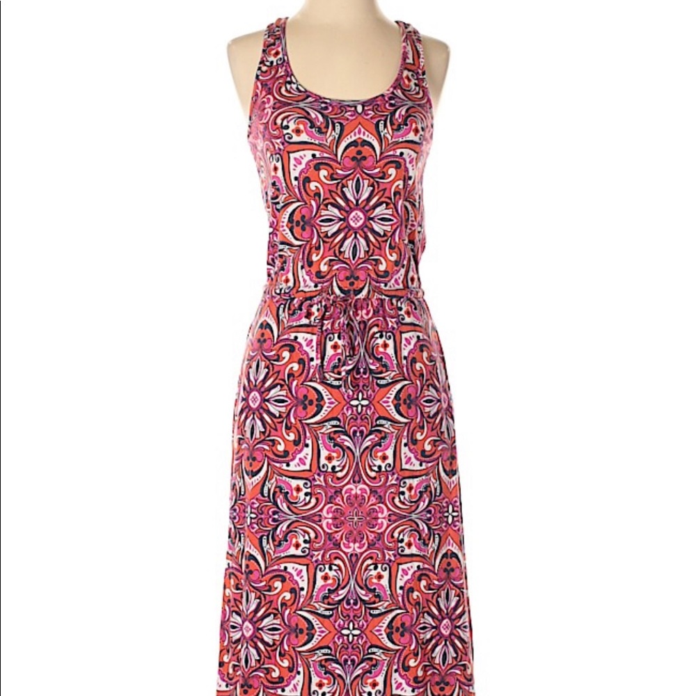 Banana Republic Orange &Pink Print tank Maxi Dress
